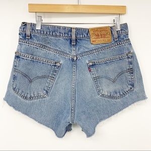 Levi’s DIY 505 Shark Hem Denim Shorts SZ 33 Waist